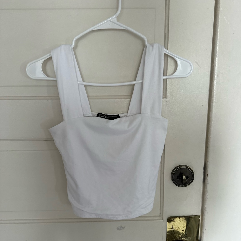 White Cropped Tank